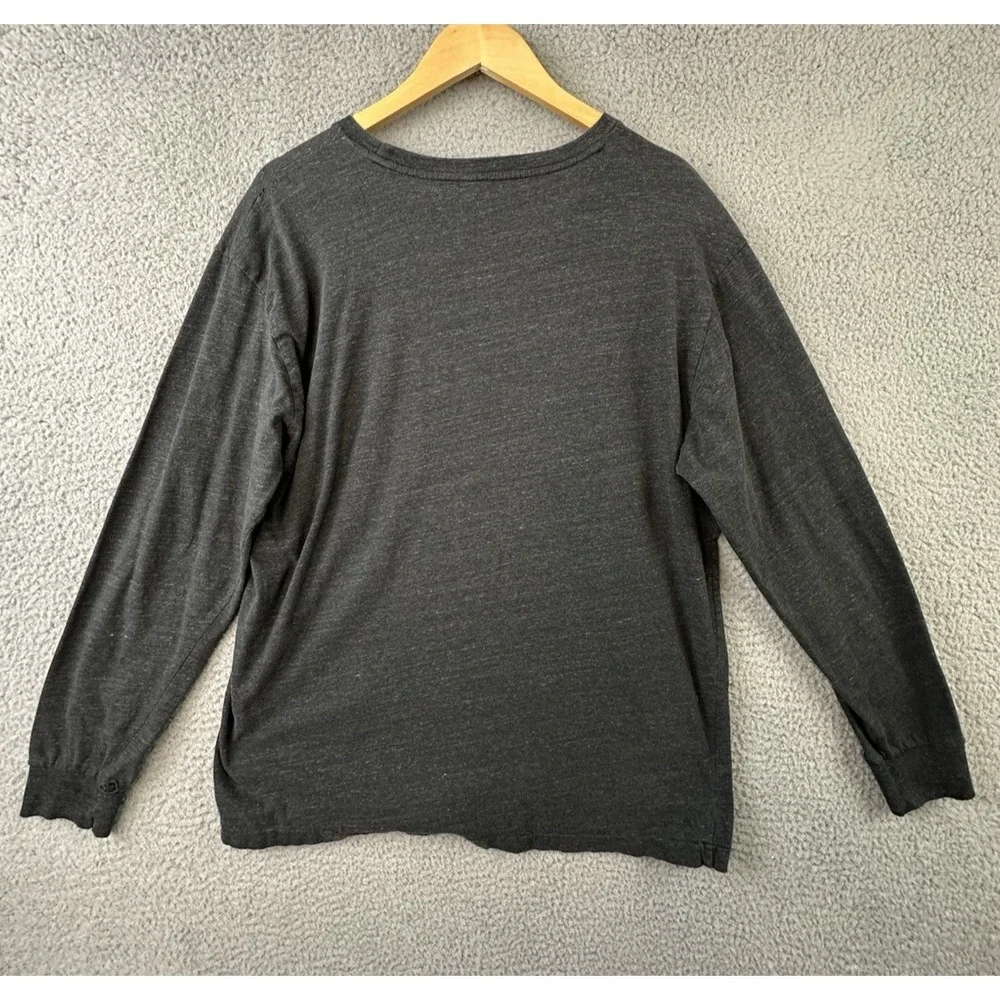 Polo Ralph Lauren T Shirt Men Large Gray L/S Crew Neck Red Pony Casual Classic